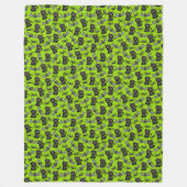 GRÜN MIT SCHWARZEN HALLOWEEN SPIDERN KATZEN FLEECEDECKE (Vorderseite)