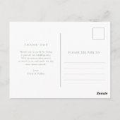 Grün mit Text und Foto | Hochzeit Danke Postkarte (Rückseite)