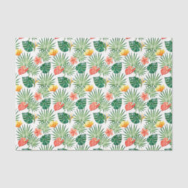 Grün mit tropischen Blume und Palmen-Blätter 3 Seidenpapier