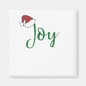 Grün mit Weihnachtsmannmütze Magnet (Vorne)