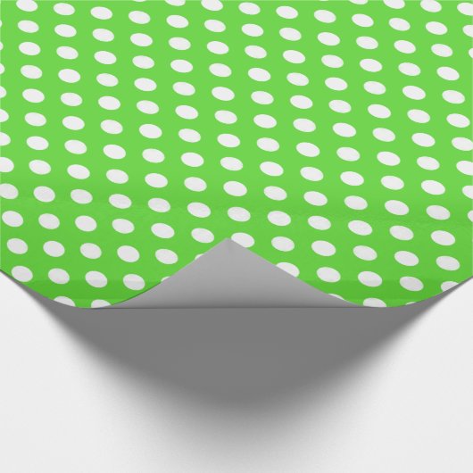 Grün mit weißem Tupfen-Packpapier Geschenkpapier (Ecke)