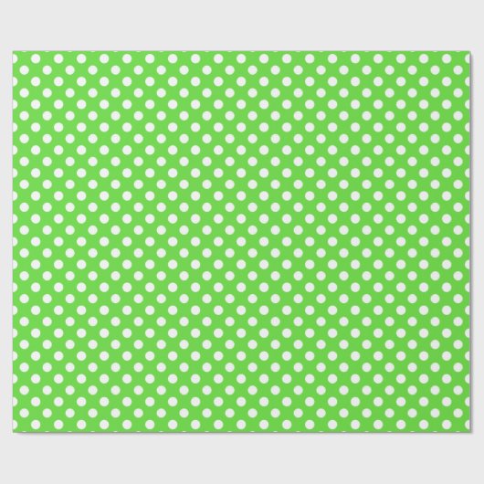 Grün mit weißem Tupfen-Packpapier Geschenkpapier (Flach)