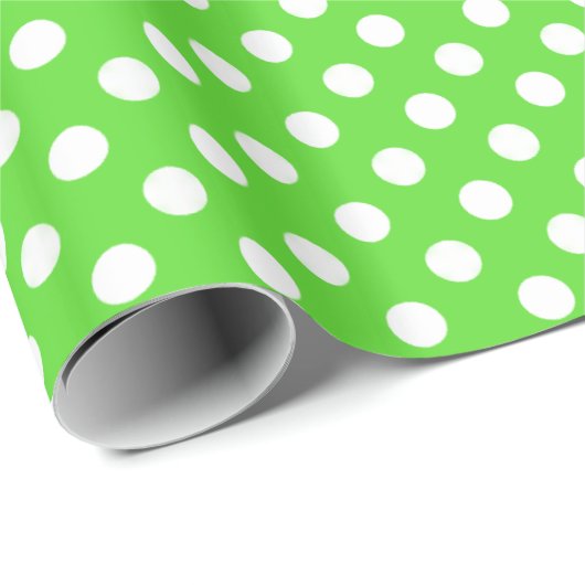 Grün mit weißem Tupfen-Packpapier Geschenkpapier (Rolleneckpunkt)