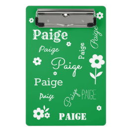 Grün mit weißen Blume, kundenspezifisch Mini Klemmbrett