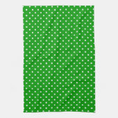 Grün mit weißen Polka-Punkten Geschirrtuch (Vertikal)
