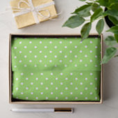 Grün mit weißen Tupfen Seidenpapier (Geschenk)