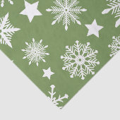 GRÜN MIT WEISSEN WINTERSCHNEEEN SEIDENPAPIER (Ausschnitt)