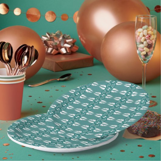 Grün mit weißer Papierplatte Pappteller (Multi)