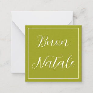 Grün mit White Buon Natale Grußkarte Mitteilungskarte