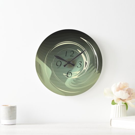 Grün mit Wirbel > Kunstwalluhren Große Wanduhr (Zuhause)