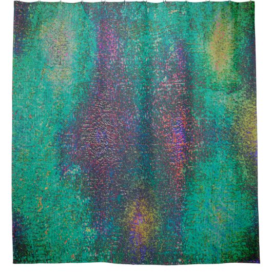 Grün mit Zyanenton Duschvorhang (Vorderseite)