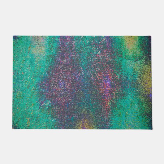 Grün mit Zyanenton Fußmatte (Vorderseite)