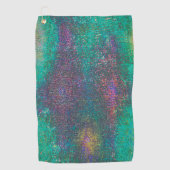 Grün mit Zyanenton Golfhandtuch (Vorderseite)