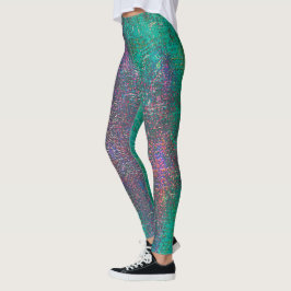 Grün mit Zyanenton Leggings