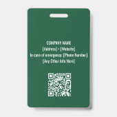 Grün | Mitarbeiter Foto ID Company Security Ausweis (Back)