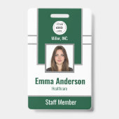 Grün | Mitarbeiter Foto ID Company Security Ausweis (Front)