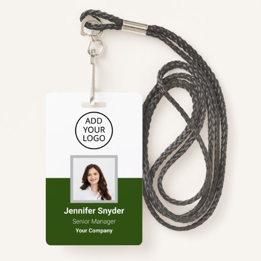 Grün, Mitarbeiter-Foto-ID mit QR-Code, Unternehmen Ausweis (Vorderseite mit Schlüsselband)