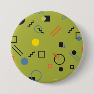 Grün, modern, cool, trendy, urban,Memphis-Muster Button