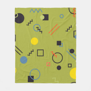 Grün, modern, cool, trendy, urban,Memphis-Muster Fleecedecke