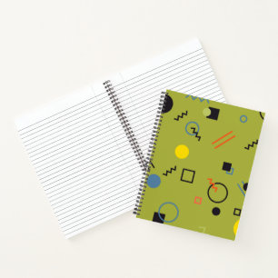 Grün, modern, cool, trendy, urban,Memphis-Muster Notizblock
