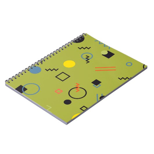 Grün, modern, cool, trendy, urban,Memphis-Muster Notizblock (Linke Seite)