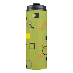 Grün, modern, cool, trendy, urban,Memphis-Muster Thermosbecher