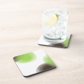 Grün, modern, einfach, abstrakte Blume Getränkeuntersetzer (Rechte Seite)