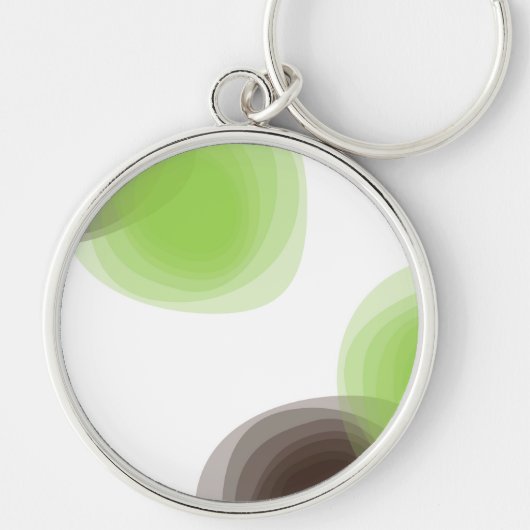 Grün, modern, einfach, abstrakte Blume Schlüsselanhänger (Vorne)