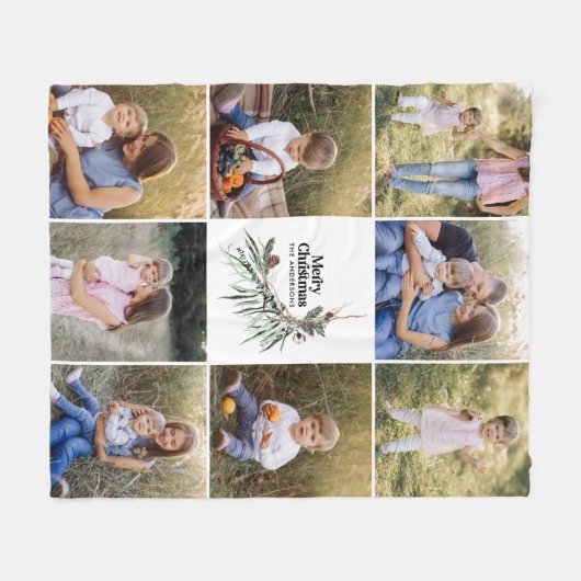 Grün, modern und elegant, botanisch 8 Foto Fleecedecke (Vorderseite (Horizontal))