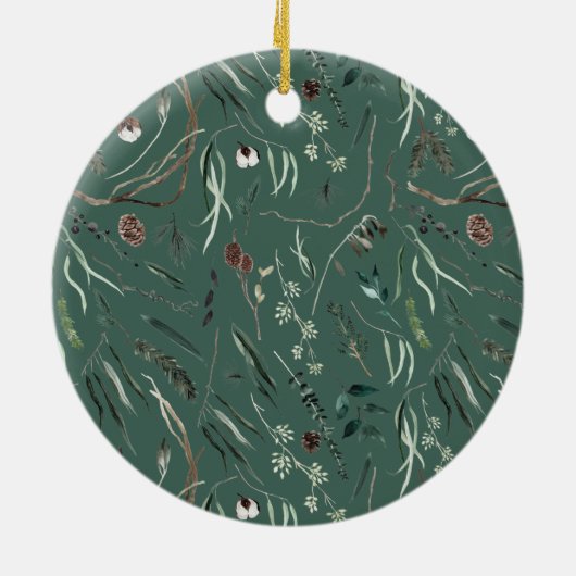 Grün, modern und elegant, botanisch keramik ornament (Hinten)