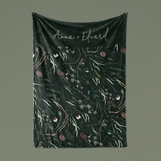 Grün, modern und elegant, botanisch rustikal fleecedecke