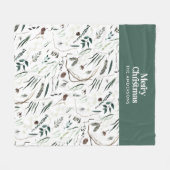 Grün, modern und elegant, botanisch rustikal fleecedecke (Vorderseite (Horizontal))