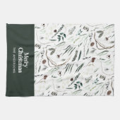 Grün, modern und elegant, botanisch rustikal geschirrtuch (Horizontal)