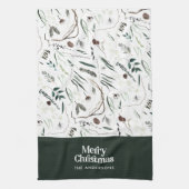 Grün, modern und elegant, botanisch rustikal geschirrtuch (Vertikal)