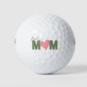 Grün Moderne beste Mama Rosa Herzmüttertag Golfball (Vorderseite)