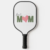 Grün Moderne beste Mama Rosa Herzmüttertag Pickleball Schläger (Rückseite)