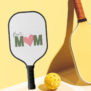 Grün Moderne beste Mama Rosa Herzmüttertag Pickleball Schläger