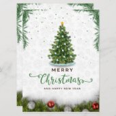 Grün Moderne frohe Weihnachten (Vorne/Hinten)