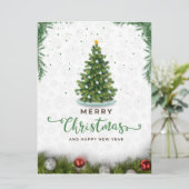 Grün Moderne frohe Weihnachten (Stehend Vorderseite)