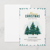 Grün Moderne frohe Weihnachten Einladung (Vorne/Hinten)