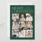 Grün Moderne Weihnachten 9 FotoCollage (Vorderseite)