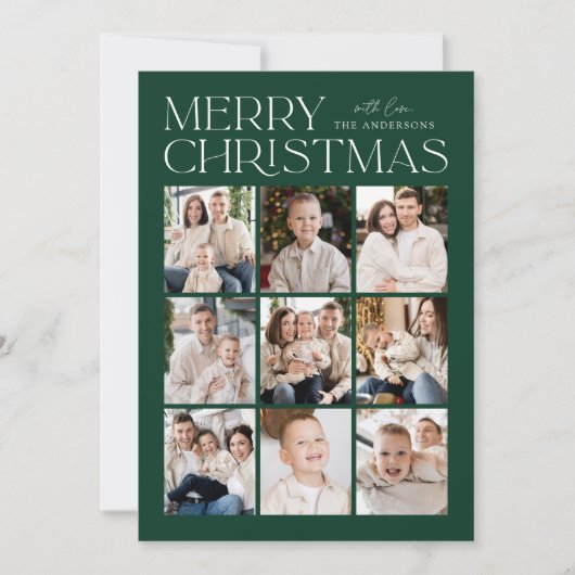 Grün Moderne Weihnachten 9 FotoCollage (Vorderseite)