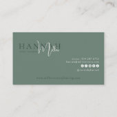 Grün | Moderner Minimalistischer QR-Code Visitenkarte (Rückseite)