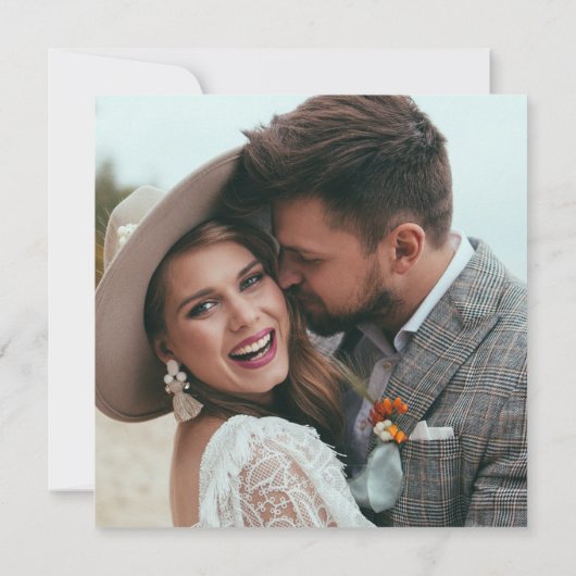 Grün Modernes Minimalistisches elegantes Foto Save The Date (Rückseite)