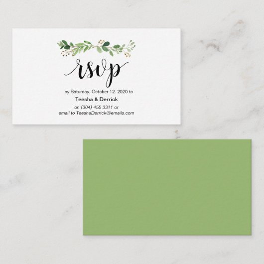 Grün, Modernes Schwarzes Script, Online-UAWG Begleitkarte (Vorne/Hinten)