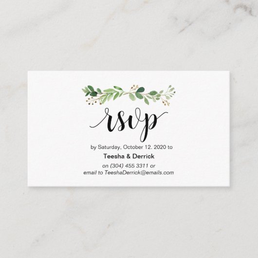 Grün, Modernes Schwarzes Script, Online-UAWG Begleitkarte (Vorderseite)