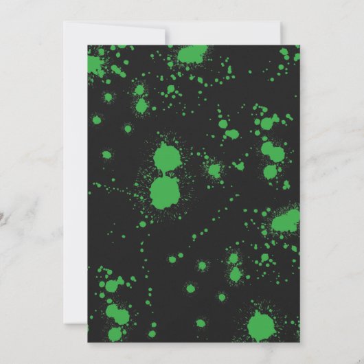 Grün-Monster Halloween Einladung (Rückseite)