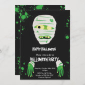 Grün-Monster Halloween Einladung (Vorne/Hinten)