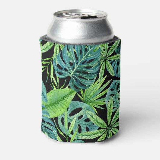 Grün: Muster tropischer Pflanze Dosenkühler (Kanne Rückseite)