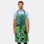 Grün: Muster tropischer Pflanze Schürze (Getragen)